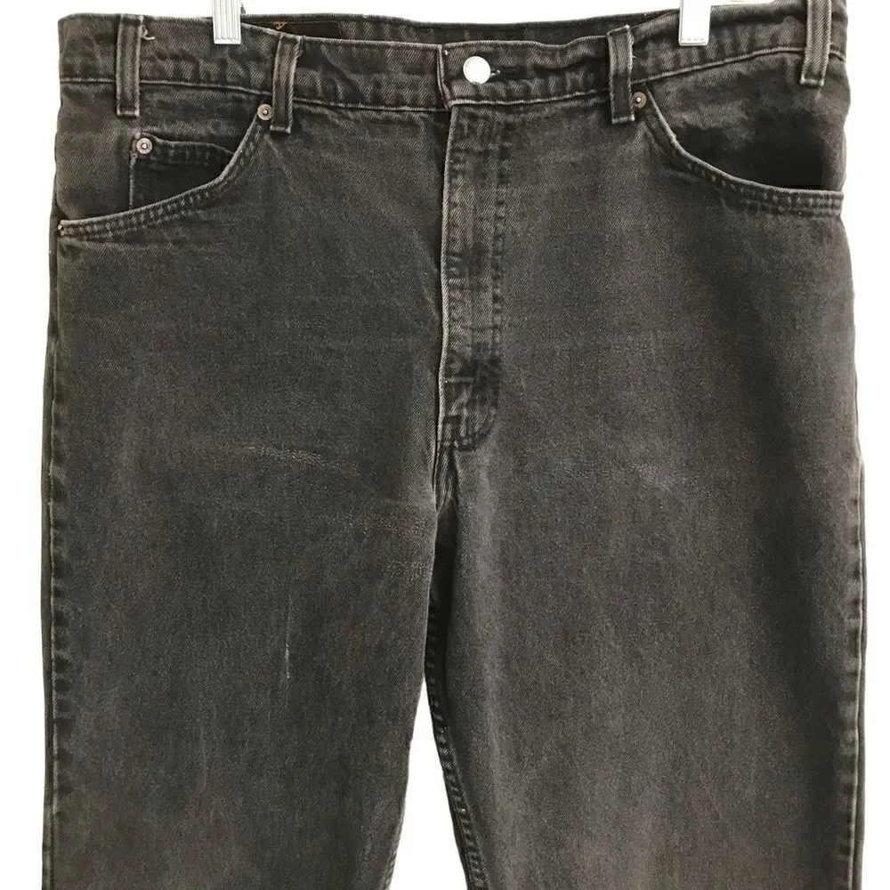Vintage Levi’s‎ 550 relaxed fit tapered legged black denim orange tab jeans 38